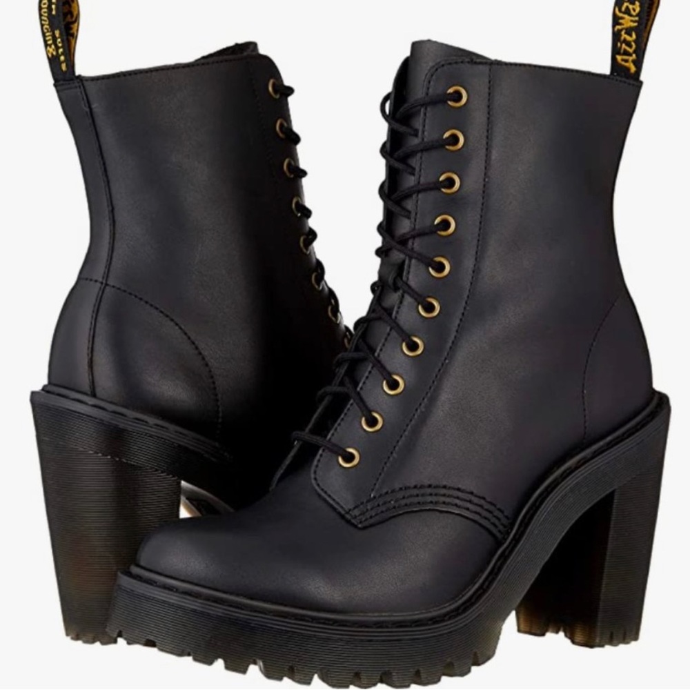 Kendra Dr. Martens Black high heel womens side 39 size 8